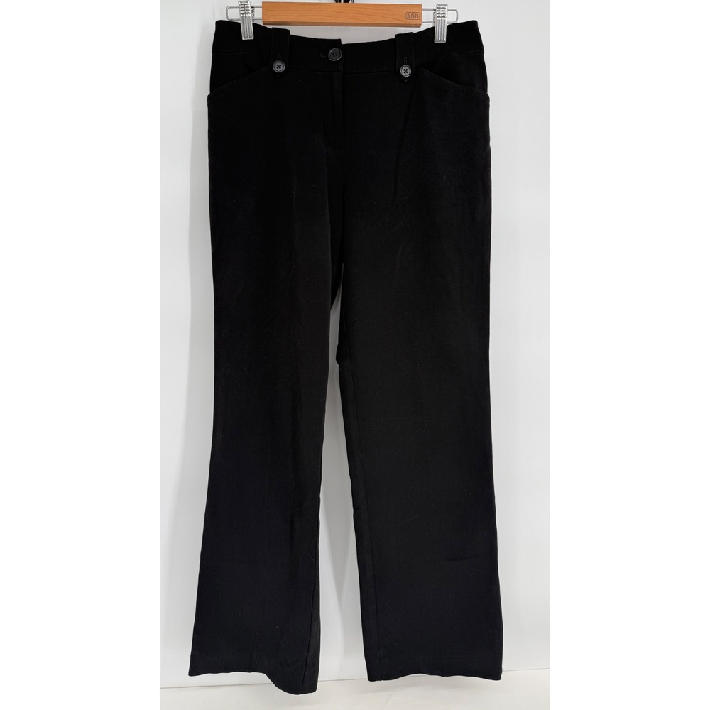 Jones New York Signature Stretch Womens Black Straight Leg Dress Pants Sz 6